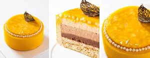 entremet passion cu pralina si fructul pasiunii